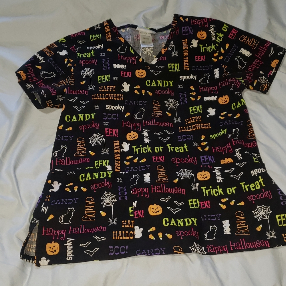 SB Halloween scrub top
